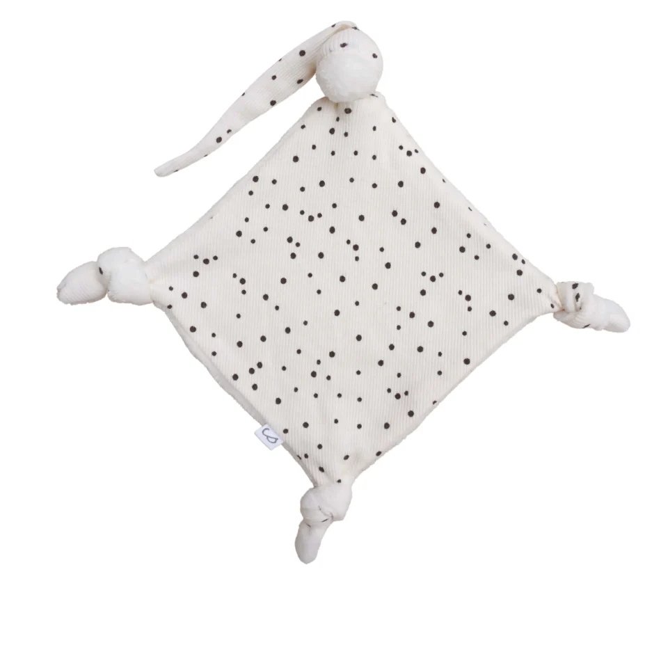 Knuffeldoekje Speendoekje Creme Rib Stip - Baby Knuffeldoekje - Knuffelpopje - Ivy and Soof