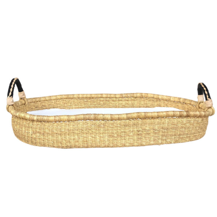 Rotan Verschoonmand - Mozes Verschoonmand - Verschoonmand Baby - Verschoonmandje met matras - Rieten Verschoon Mand - Aankleedkussen - Ivy and Soof
