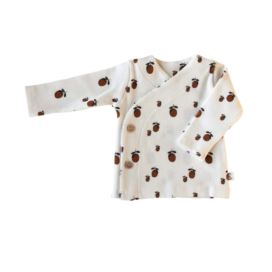 Baby Overslagshirtje Ecru Rib Clementine | Ivy and Soof