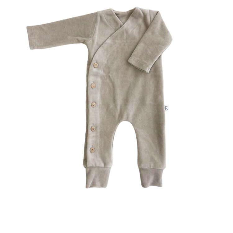 Baby Boxpakje Velours Beige Taupe - Playsuit - Babykleding - Geboortepakje - Ivy and Soof