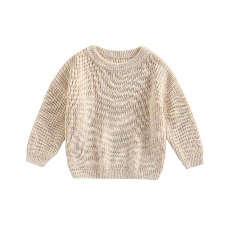 Gebreide Trui Creme - Oversized Gebreide Trui Baby - Baby Truien - Verkrijgbaar in 4 kleuren - Ivy and Soof