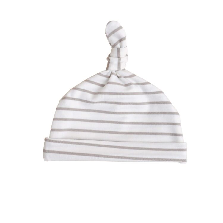 Babymutsje Streep Taupe - Mutsje Baby - Ivy and Soof