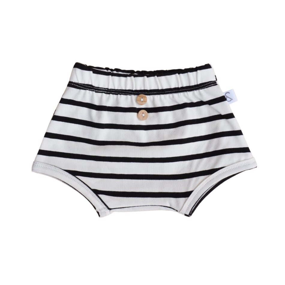 Luierbroekje - Bloomer Broekje Creme Zwart Streep - Babykleding Zomer - Ivy and Soof