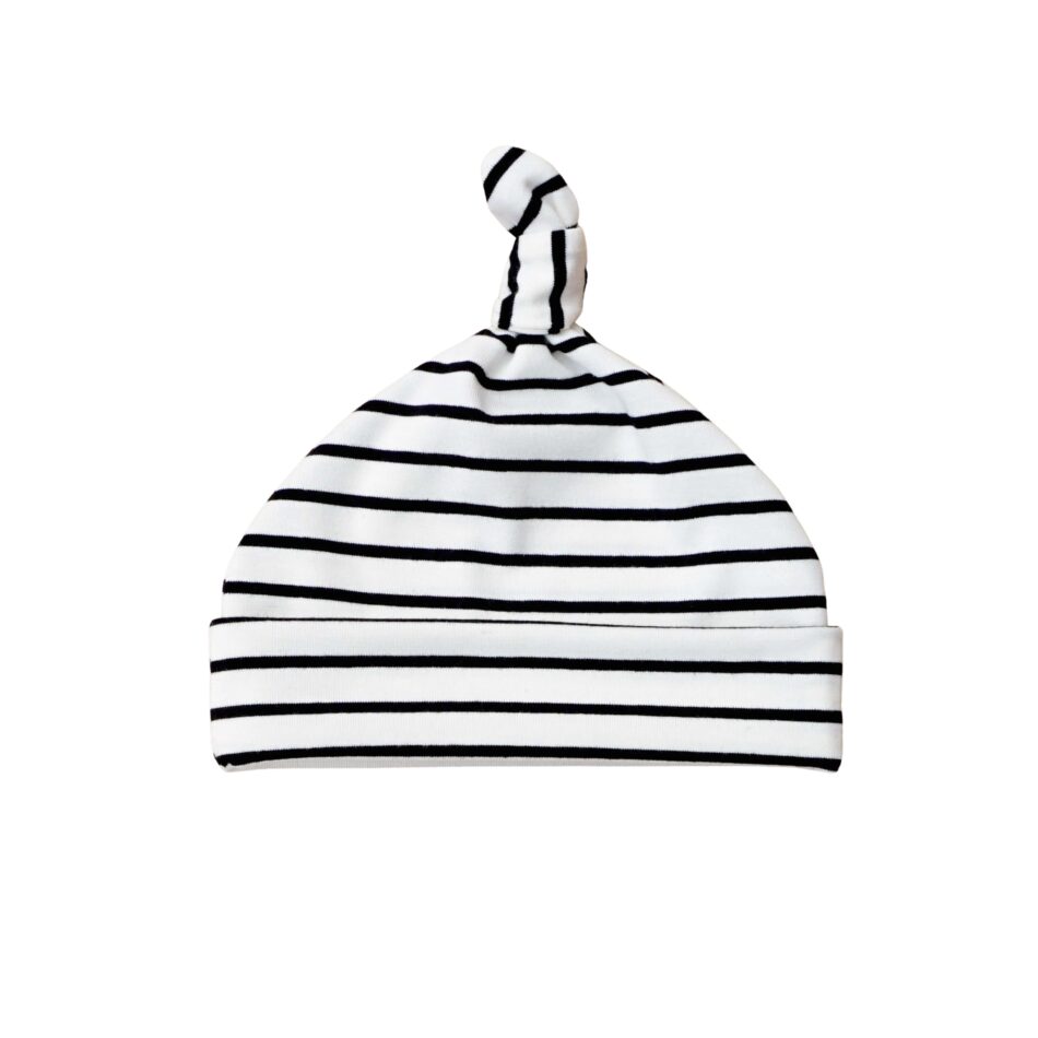 Mutsje Baby Streep Zwart - Mutsje Newborn - Babymutsje Strepen - Babykleding - Ivy and Soof