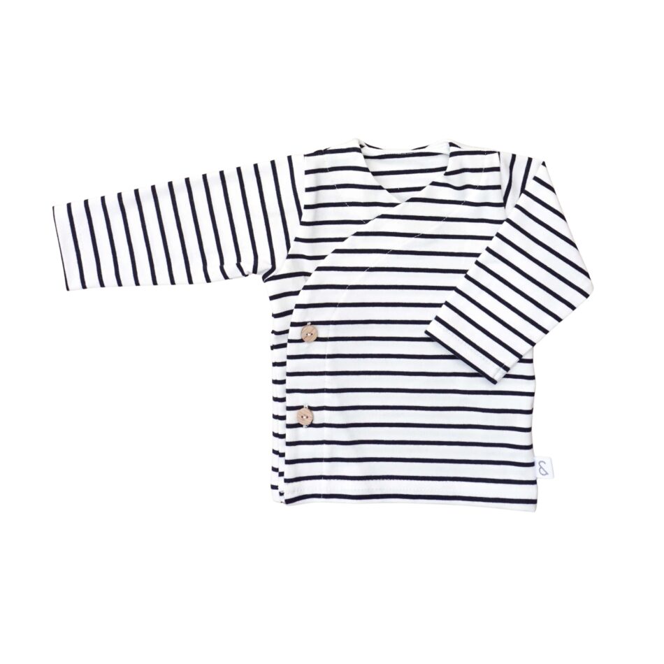 Overslag Shirt Baby Streep Marine - Overslagshirt - Overslagshirtje Baby - Babykleding - Ivy and Soof