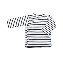 Overslag Shirt Baby Streep Zwart - Overslagshirt - Overslagshirtje Baby - Babykleding - Ivy and Soof