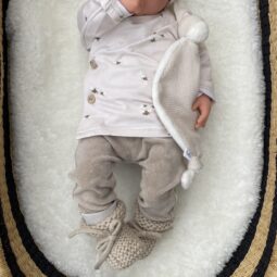 Babykleding Set - Broekje Velours - Overslag Shirt - Babyslofjes - Ivy and Soof