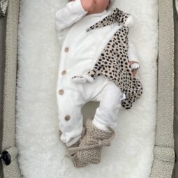 Boxpakje Velours Ecru - Baby Slofjes Beige - Knuffeldoekje - Ivy and Soof