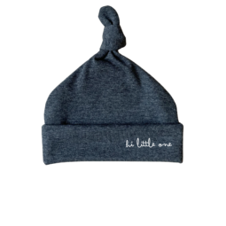 Newborn mutsje donker grijs melee Hi Little One | Babymuts | Geboortepakje met muts | Ivy and Soof