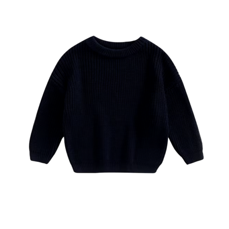 Baby Trui donker blauw | Babytrui gebreid navy | Babykleding gebreid | Gebreide Trui Newborn | Ivy and Soof