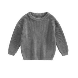Gebreide trui baby grijs | Knitted sweater grey | Gebreide sweater | Babytrui | Ivy and Soof
