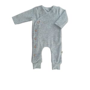 Overslag Boxpakje Velours Grijs Melee | Geboortepakje met mutsje | Babykleding | Ivy and Soof
