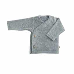 Overslag Shirt Baby Velours Grijs Melee - Geboortepakje samenstellen - Babykleding - Eerste Kleertjes - Ivy and Soof