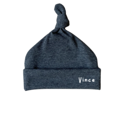 Mutsje met naam Donker Grijs Melee | Geboortemutsje personaliseren | Geboorte pakje met muts | Newborn mutsje prematuur | Ivy and Soof