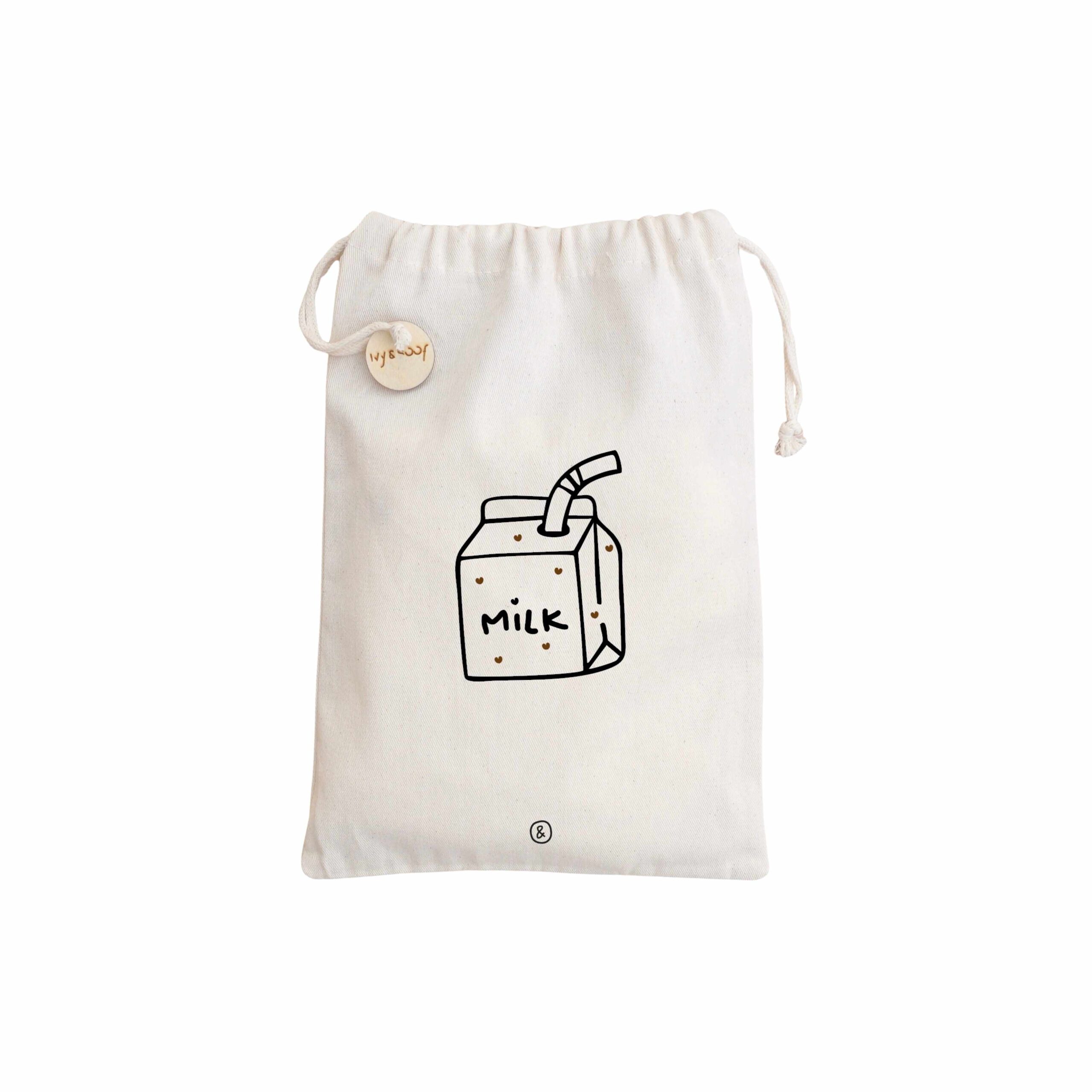 Katoenen zakje voor het opbergen van babyvoeding, baby koekjes en bijvoorbeeld het knijpfruit | Ivy and Soof