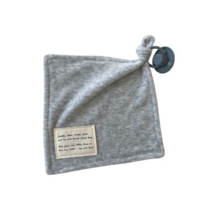 Speendoekje Velours met label - Licht Grijs Melee - Ivy and Soof