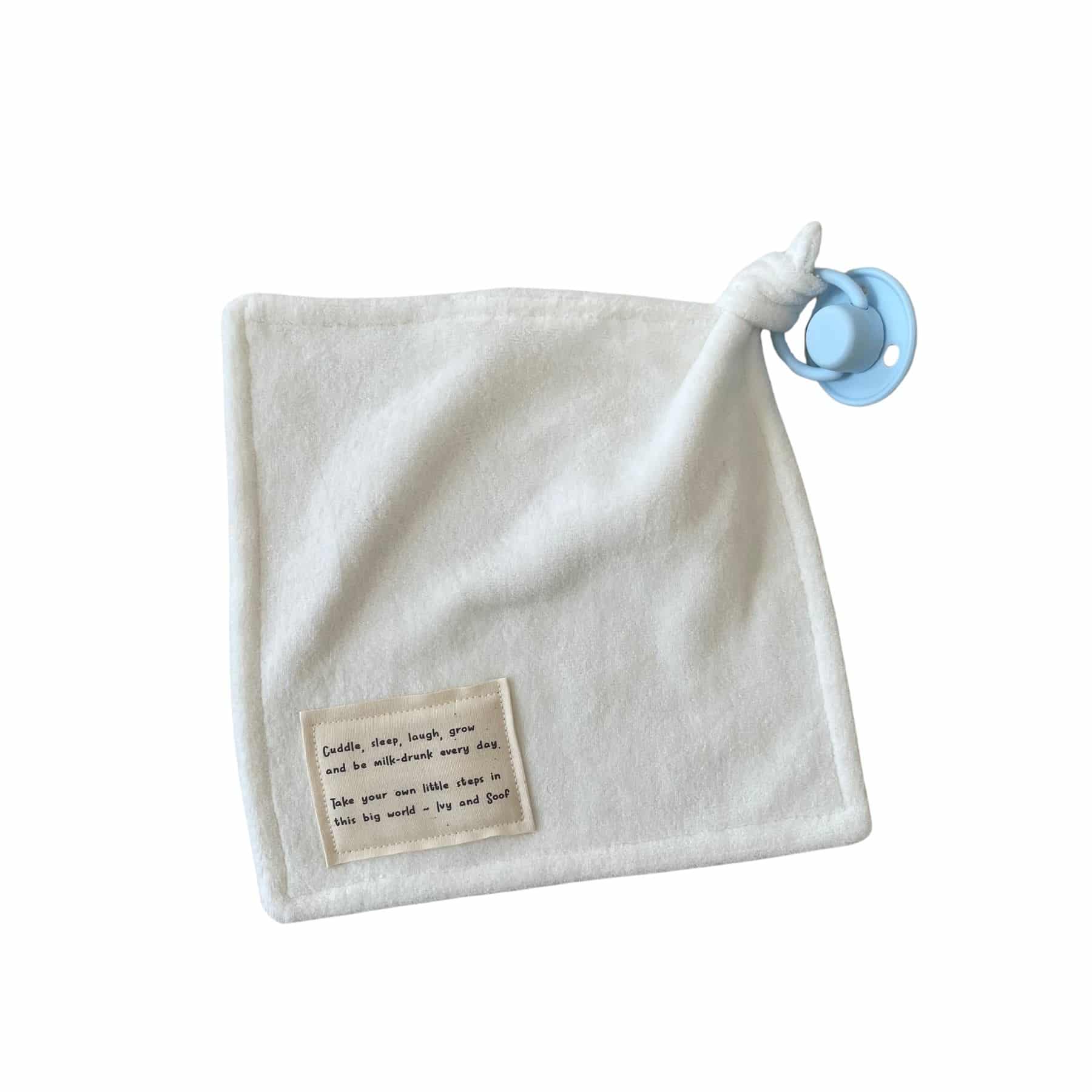 Speendoekje Velours met label - Off white - Ivy and Soof