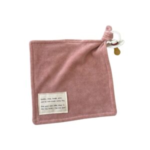 Speendoekje Velours met label - Oud Roze - Ivy and Soof