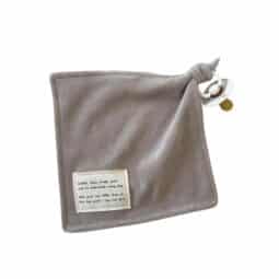 Speendoekje Velours met label - Taupe - Ivy and Soof