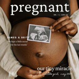 Zwangerschapsaankondiging Tijdschrift Cover Canva Template | Pregnant Pregnancy Magazine Cover Templates