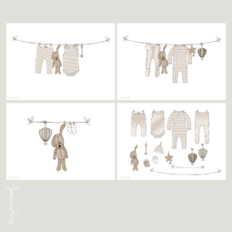 Geboortekaartje Canva Template - ivy and soof - beige