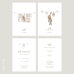 Geboortekaartje Canva Template - ivy and soof - beige
