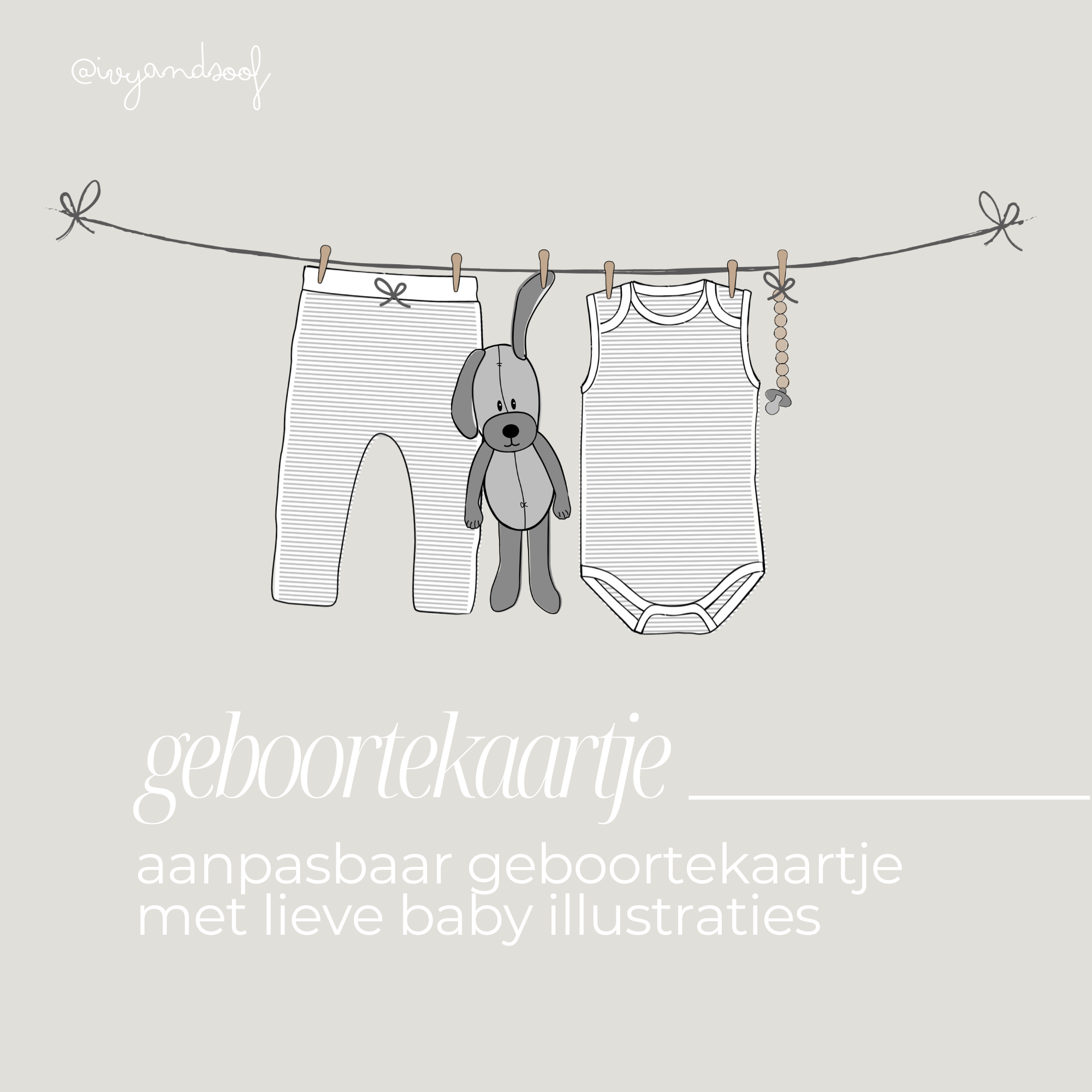 Geboortekaartje Canva Template - ivy and soof