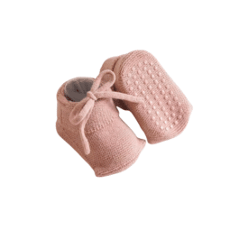 Gebreide baby sokjes oud roze anti-slip - Ivy and Soof