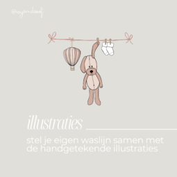 Geboortekaartje Canva Template - ivy and soof - roze