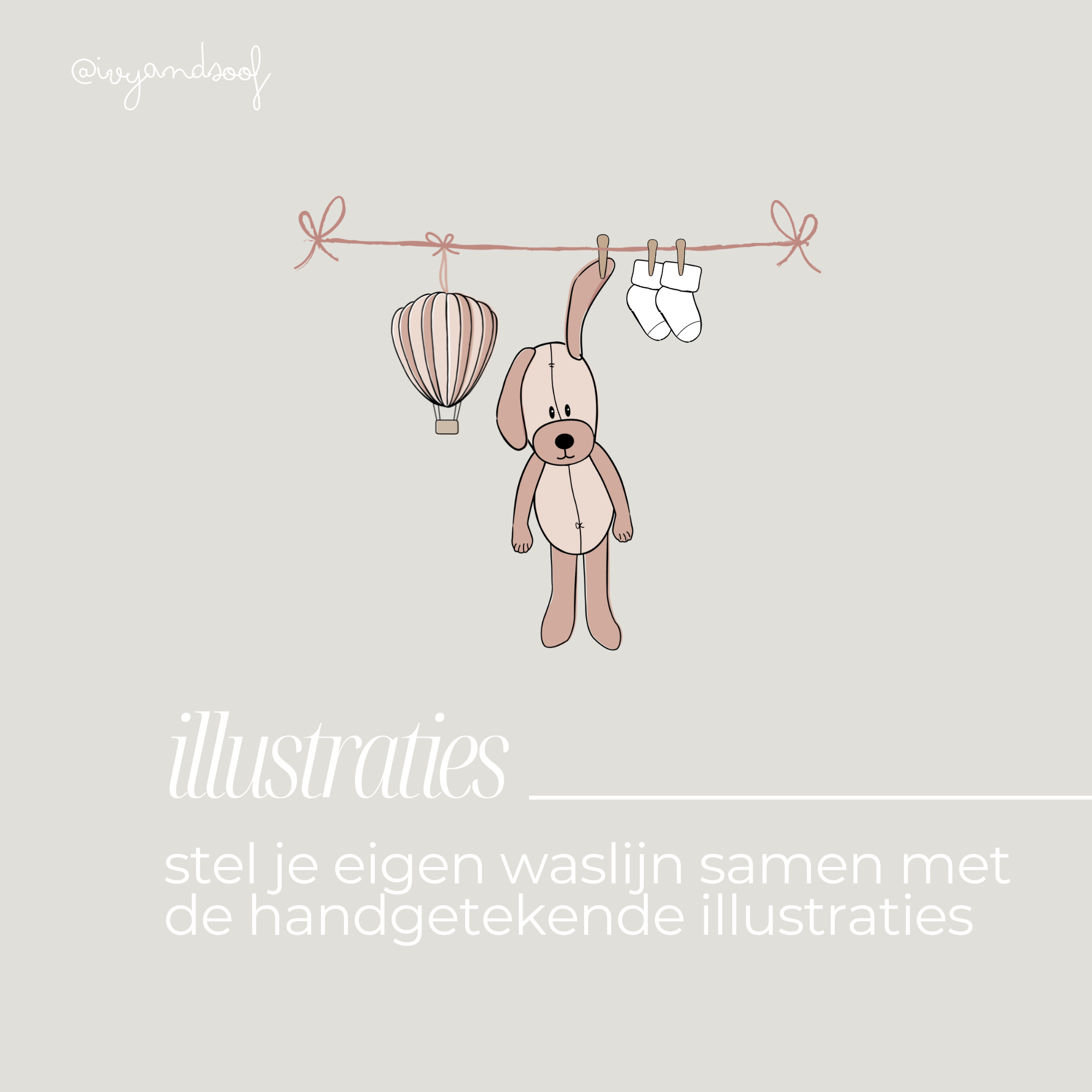 Geboortekaartje Canva Template - ivy and soof - roze