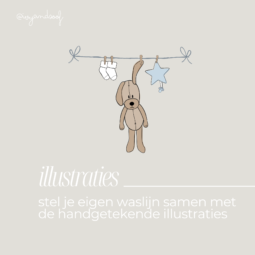 Geboortekaartje Canva Template - ivy and soof - blauw