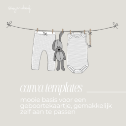 Geboortekaartje Canva Template - ivy and soof