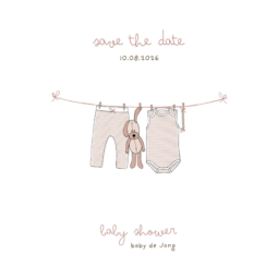 Babyshower uitnodiging + baby voorspellingskaart aanpasbare Canva template - Roze