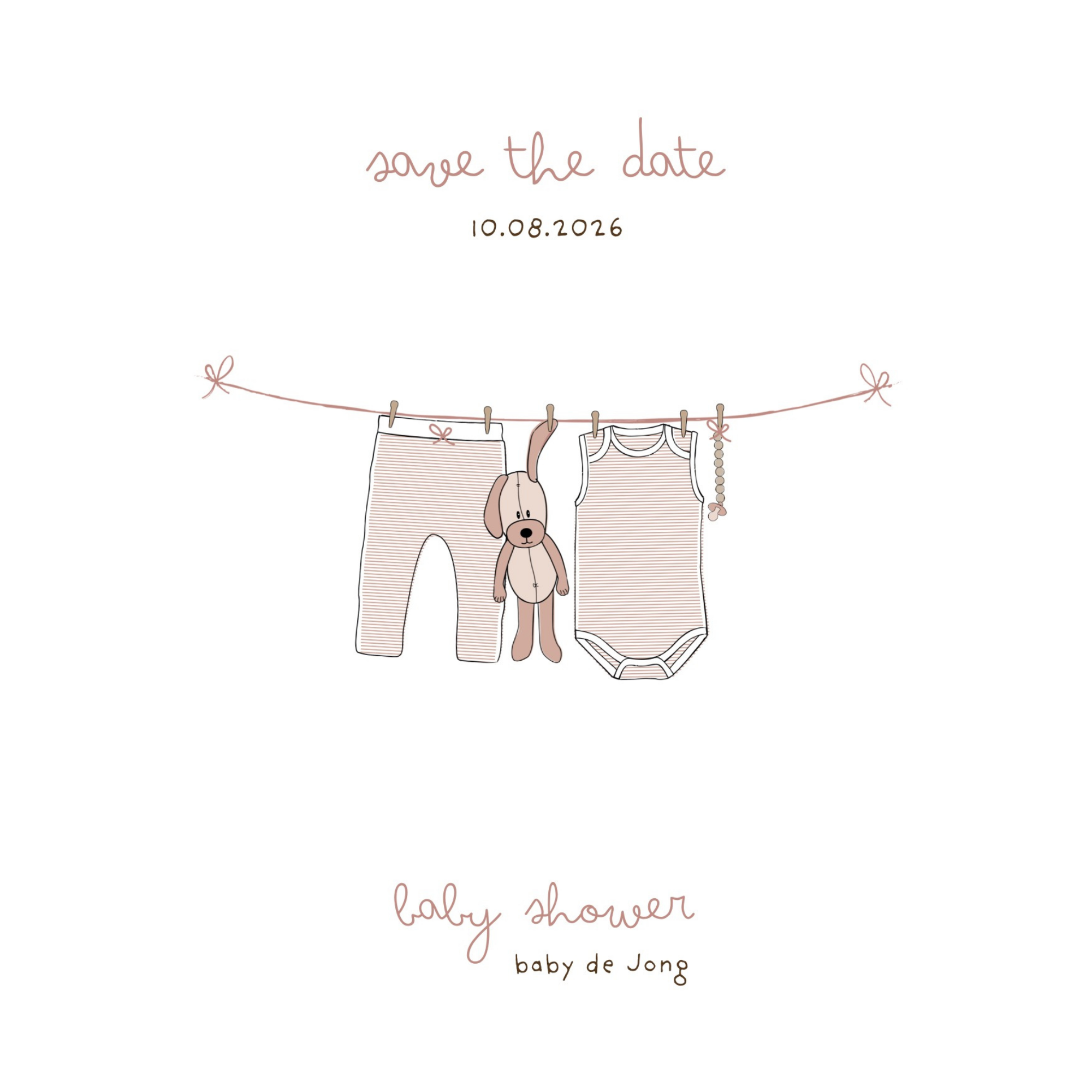 Babyshower uitnodiging + baby voorspellingskaart aanpasbare Canva template - Roze