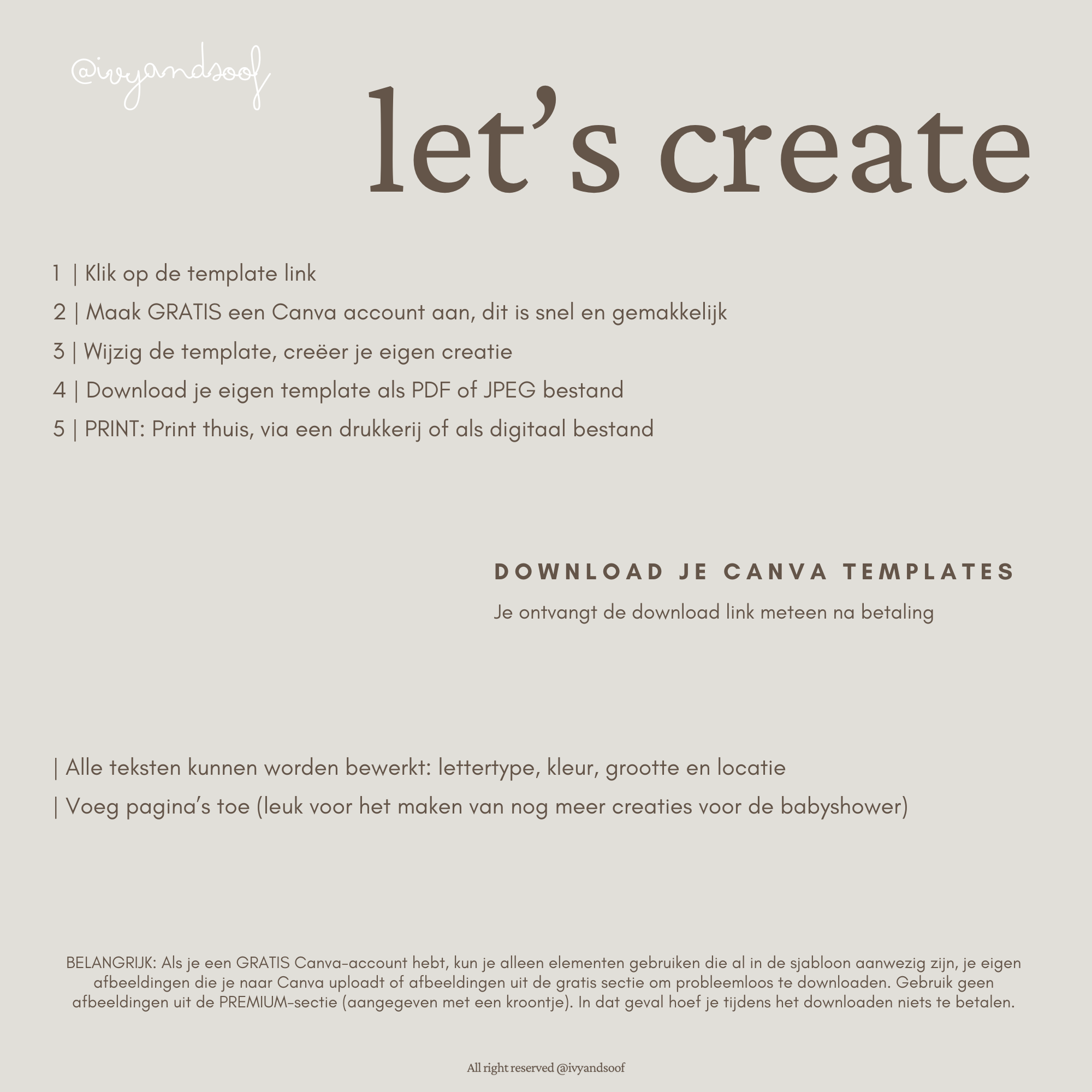 Babyshower uitnodiging + baby voorspellingskaart aanpasbare Canva template - ivy and soof