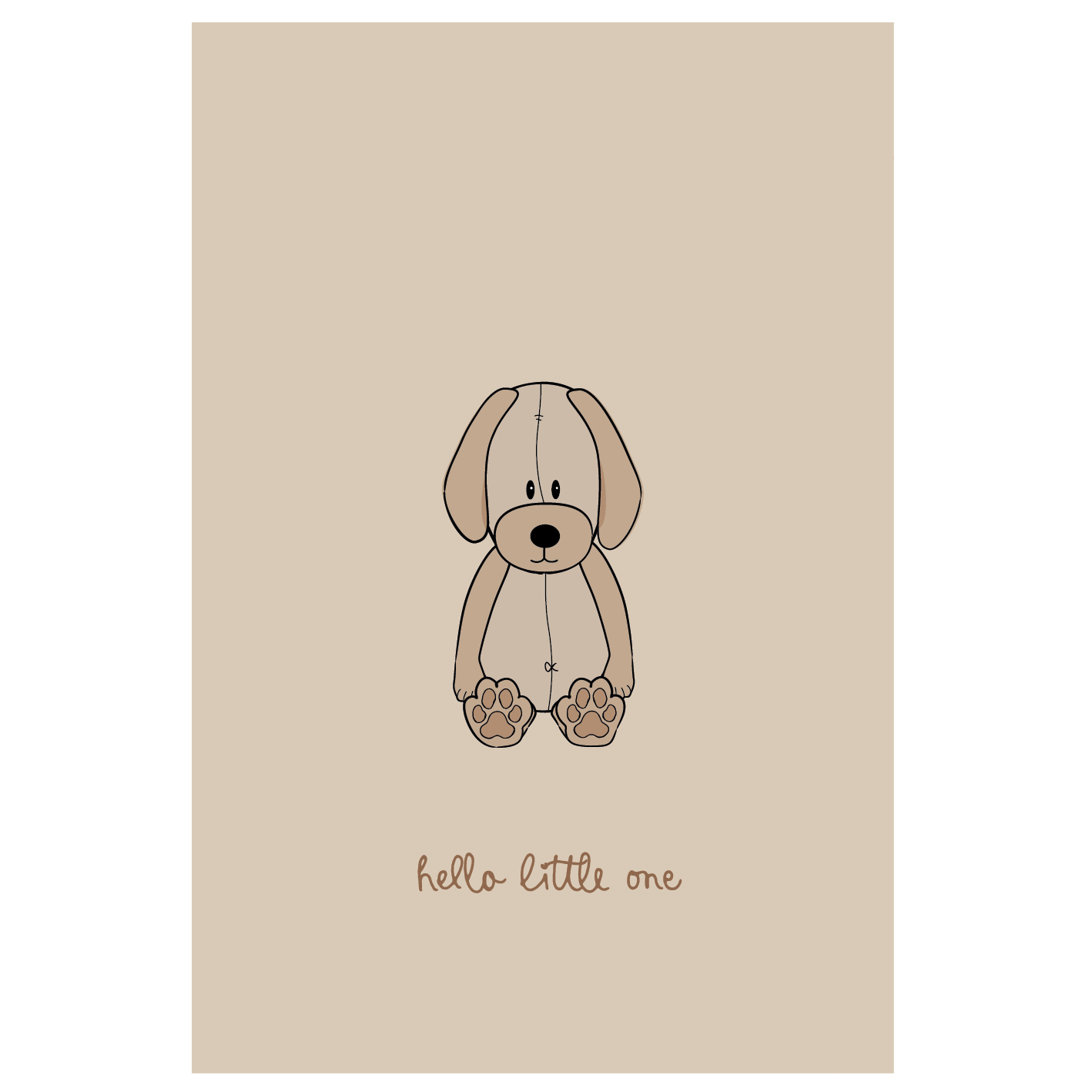 Wenskaart - Baby Beige - Hello little one A