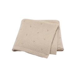 Gebreide baby deken ajour pointelle roze - Ivy and Soof