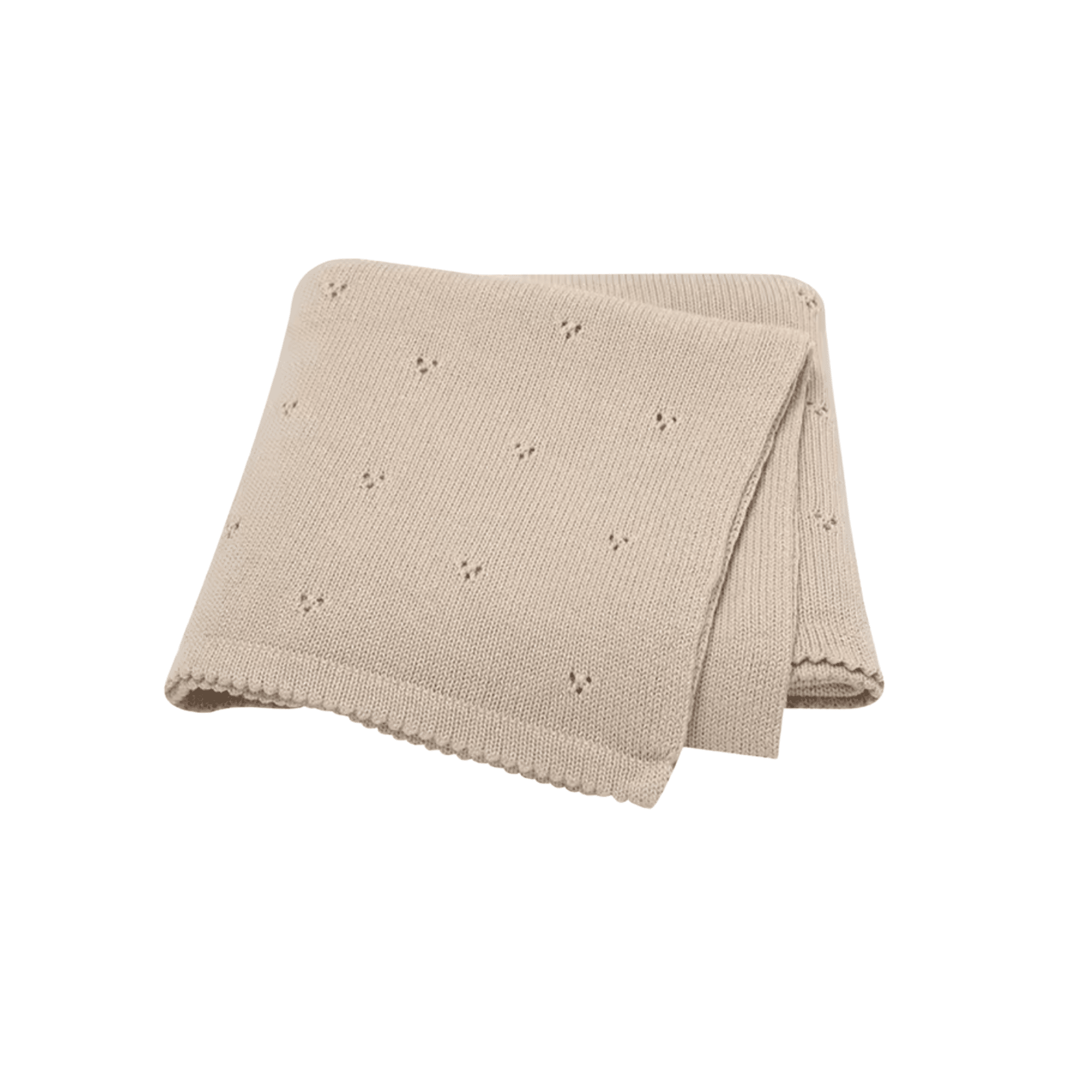 Gebreide baby deken ajour pointelle roze - Ivy and Soof