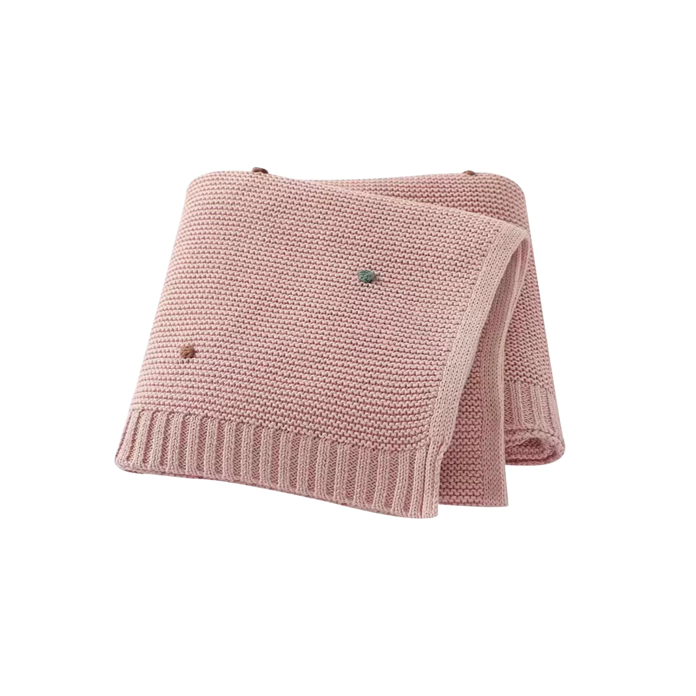 Gebreide babydeken perzik roze - ivy and soof