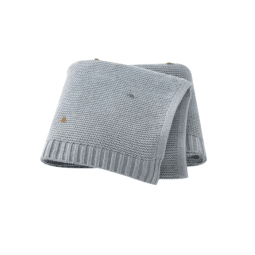 Gebreide babydeken petrol blauw - ivy and soof