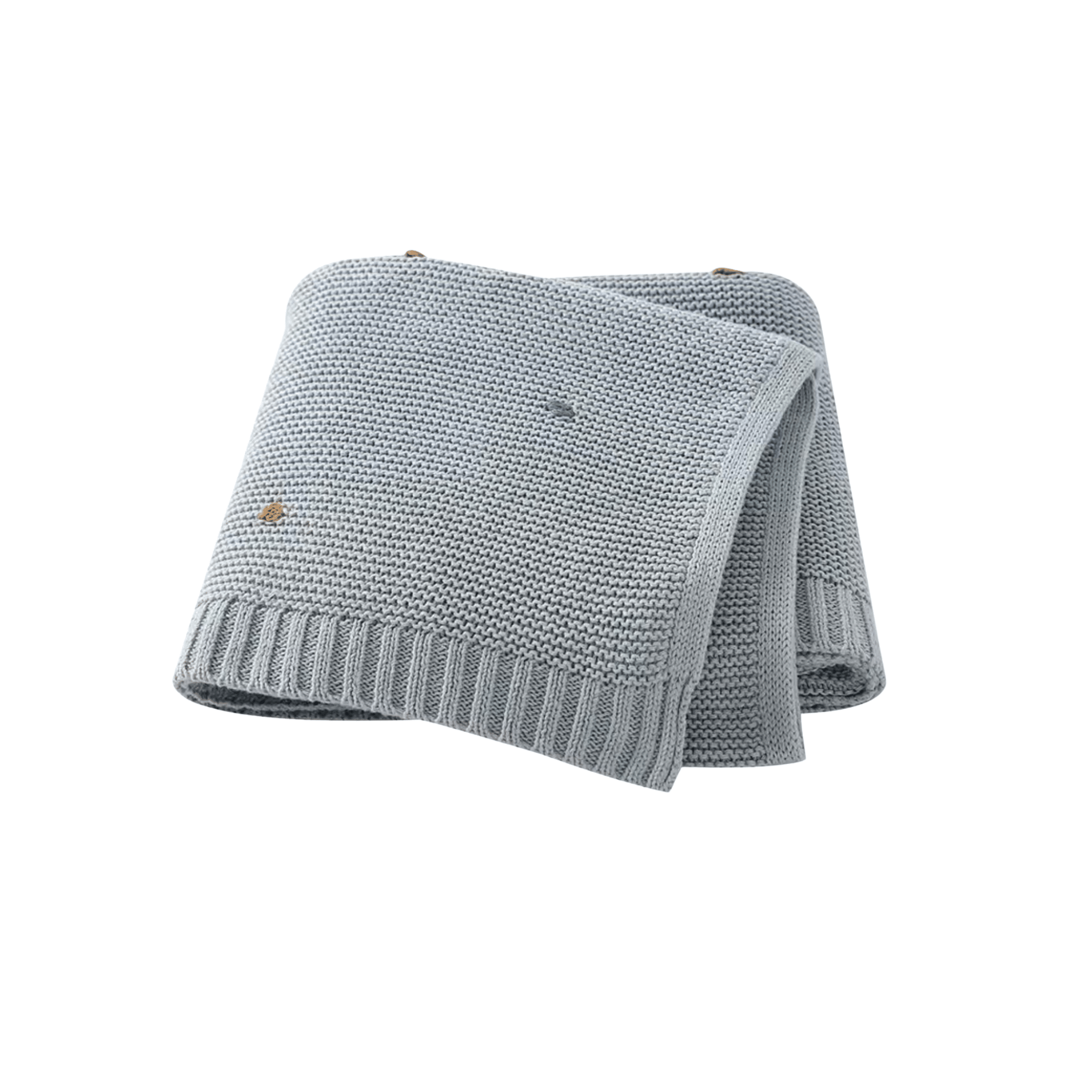 Gebreide babydeken petrol blauw - ivy and soof